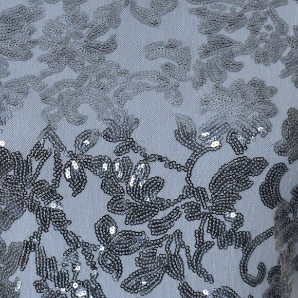 Calvin Klein Silver Sequin Cap Sleeve Backless Long Formal Dress 6 - Picture 9 of 10